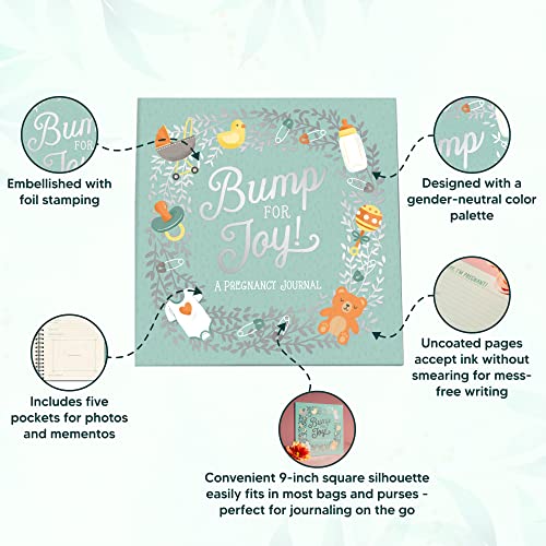 Image of Guided Pregnancy Journal by Studio Oh! - Bump for Joy - 9 inch x 9 inch - Beautifully Illustrated Hardcover Journal with Storage Pockets Creates a Keepsake of Maternity Memories