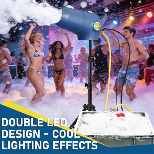 Cañón de espuma para fiestas, máquina de espuma con 3 modos para fiestas, velocidad del viento ajustable y cañón frontal desmontable, máquina generadora de espuma para jardín, patio trasero, piscina o interior (versión mejorada) miniatura 5