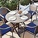 Outdoor Chair Cushions Set of 4: Waterproof & Fade Resistant Patio Furniture Cushions - 17 x 16 x 2 Inch Non Slip Round Corner Seat Cushion Pads with Removable Cover for Garden Yard Lawn, Navy Blue