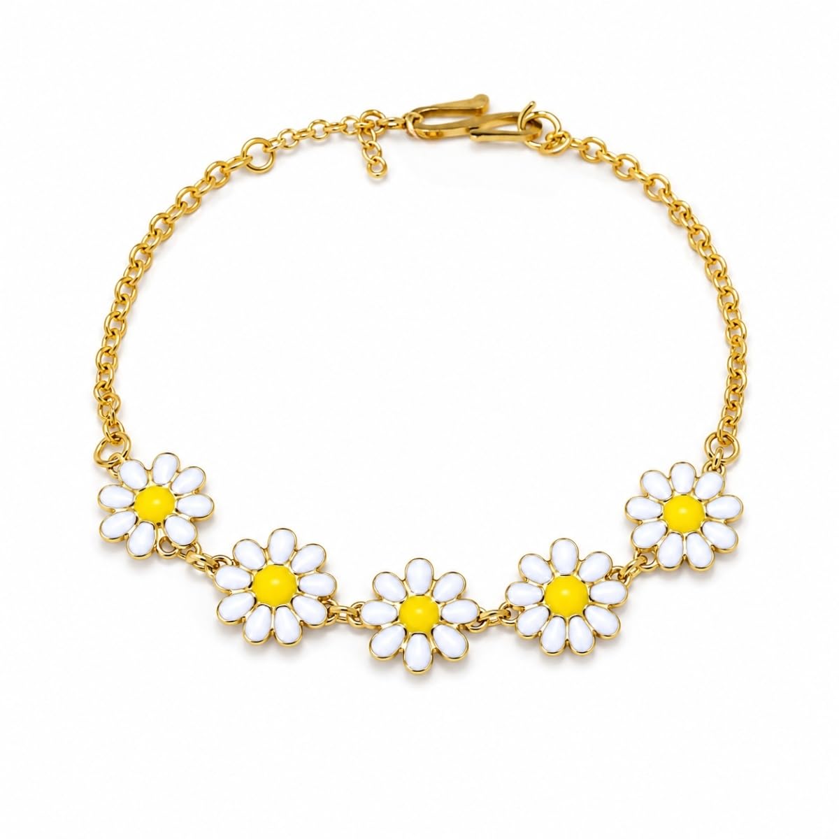 accessher Gold-Toned Daisy Bracelet for Girls & Women-picture-26