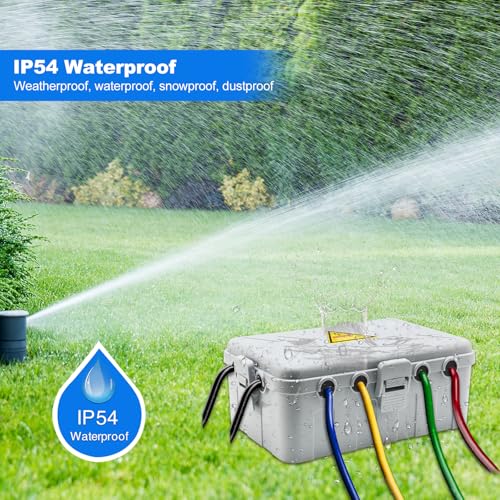 Image of Hrensaw Large Outdoor Electrical Box(12.5x8.5x5inch),IP54 Waterproof Outdoor Outlet Covers,Weatherproof Extension Cord Covers Protect Outlet,Plug,Timer,Power Strip,Holiday Light,Grey