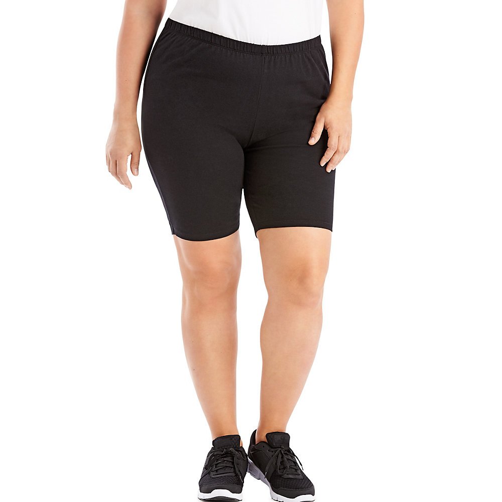JUST MY SIZE Stretch Cotton Jersey Women's Bike Shorts Black