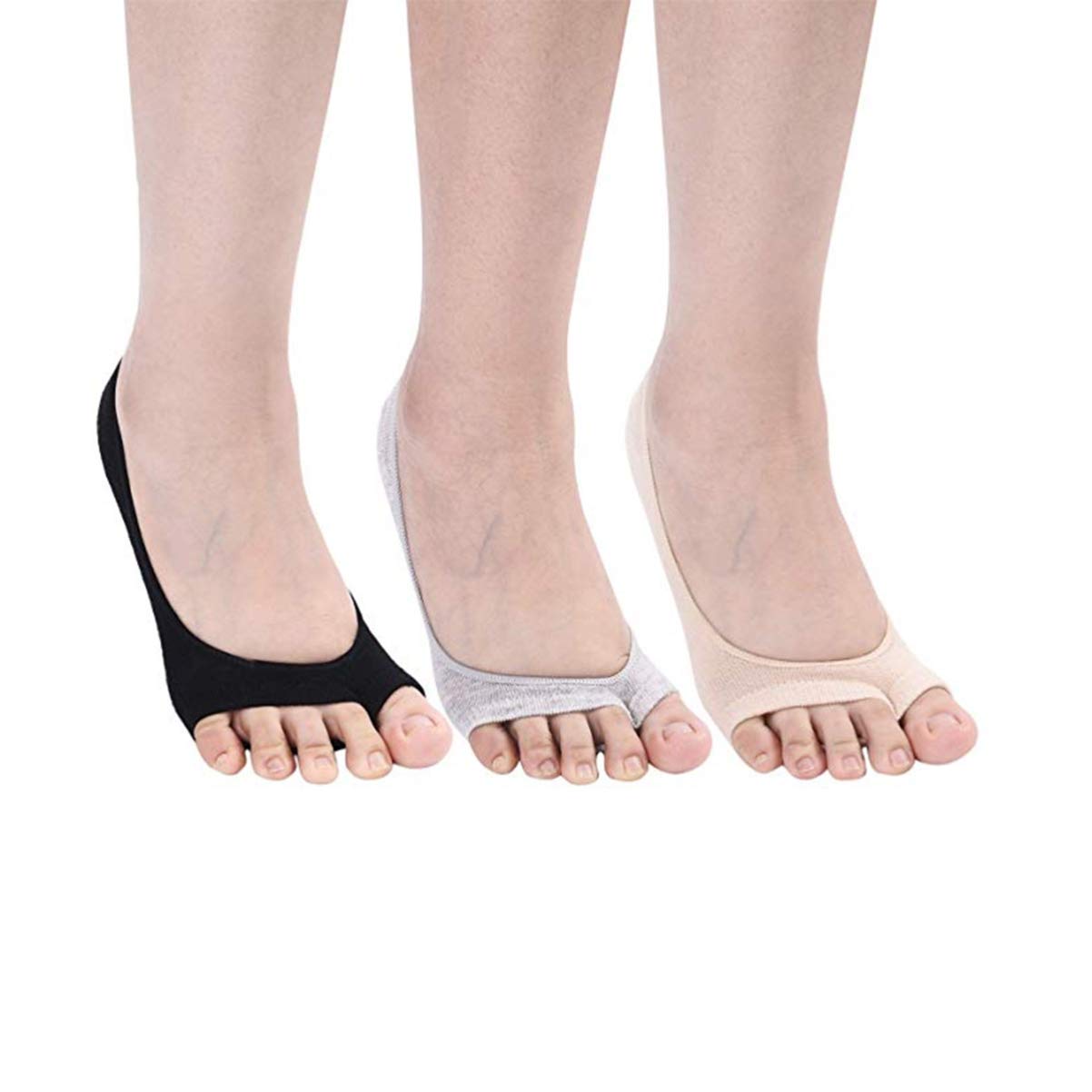 EXCEART Women Invisible Boat Socks 6 Pairs Anti-Skid Silicone Grip Socks No-Show Shallow Mouth Design for Summer Comfort