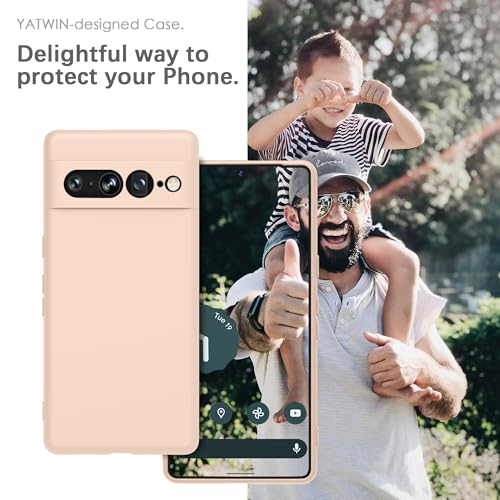 Image of YATWIN Silicone Back Case for Google Pixel 7 Pro, Soft-Touch Phone Back Cover for Google Pixel 7 Pro - Link Pink