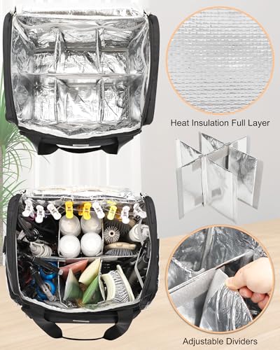 Relavel Hair Tools Travel Bag Hairstylist Traveling Bag Hairdresser Cosmetology Bag Storage Organizer Case for Hair Stylist Essentials, Barber Accessories with Adjustable Dividers and Shoulder Strap2