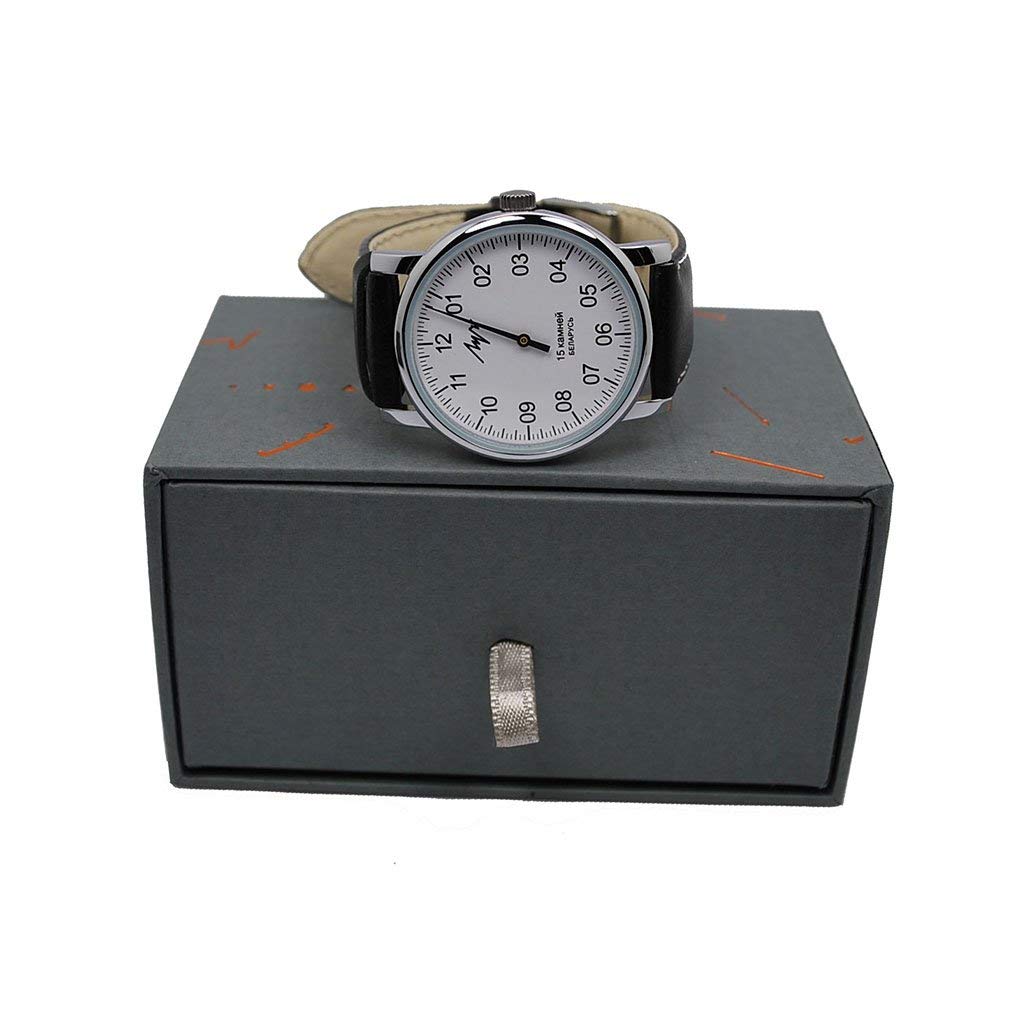 LUCH Authentic Water Resistant Wind up Watch with ONE Hand (White face cyrylic) …