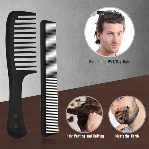 Mens Hair Brush and Beard Brush Set,Boar Bristle Beard Brush,Wide Tooth Comb,Round Hair Brush,Texture Comb for Hair Detangle,Blow Dry,Cutting,Parting and Styling,Gifts for Men - Image 5