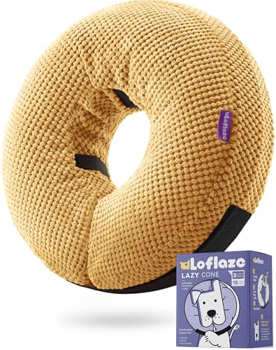 Image of Loflaze Inflatable Dog Cone Collar - Dog Neck Donut Cone Collar Alternative After Surgery - Soft Cone for Large Medium Small Dogs Cats - Alternative Recovery E Collar (Yello, M)
