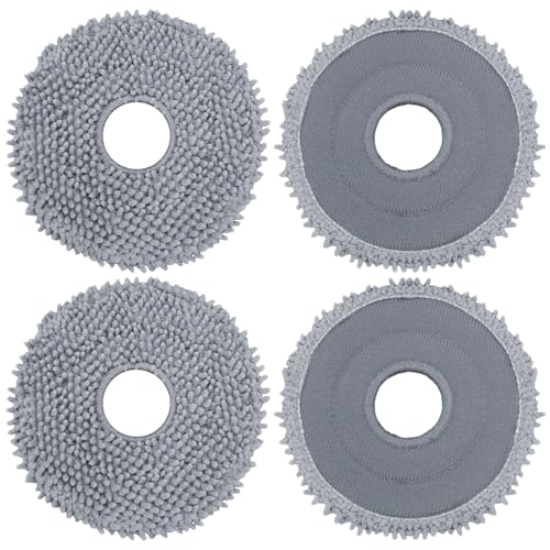 Spare Mop Pads Replacement for Roborock Saros Z70/ Saros 10R/ Q Revo/Qrevo MaxV/Qrevo Master/Qrevo Slim/Qrevo Pro/Qrevo S/Qrevo Curve/Qrevo Plus/Qrevo Edge Vaccum Accessories (4 Pcs)