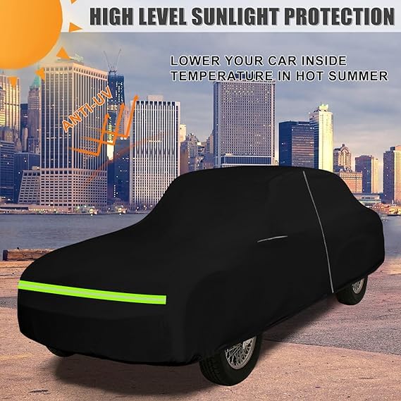 Image of Waterproof Car Cover Compatible with 1962-1980 MG MGB Accessories 210T All Weather Car Covers with Night Reflective Strip&Anti-Theft Lock for Car Dust Snow Rain Hail Protection