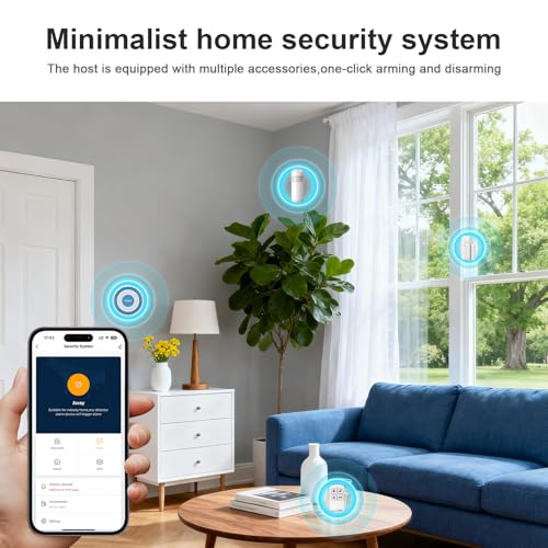 PGST Smart Home Alarm System,Wireless House Alarm Kit with Instant Tuya App Alerts,Siren Hub,Motion Sensors, Door Sensors & Remote,SOS,Works with Alexa for Villa,Apartment Kids Safety (A519W-UK-D) - Image 4