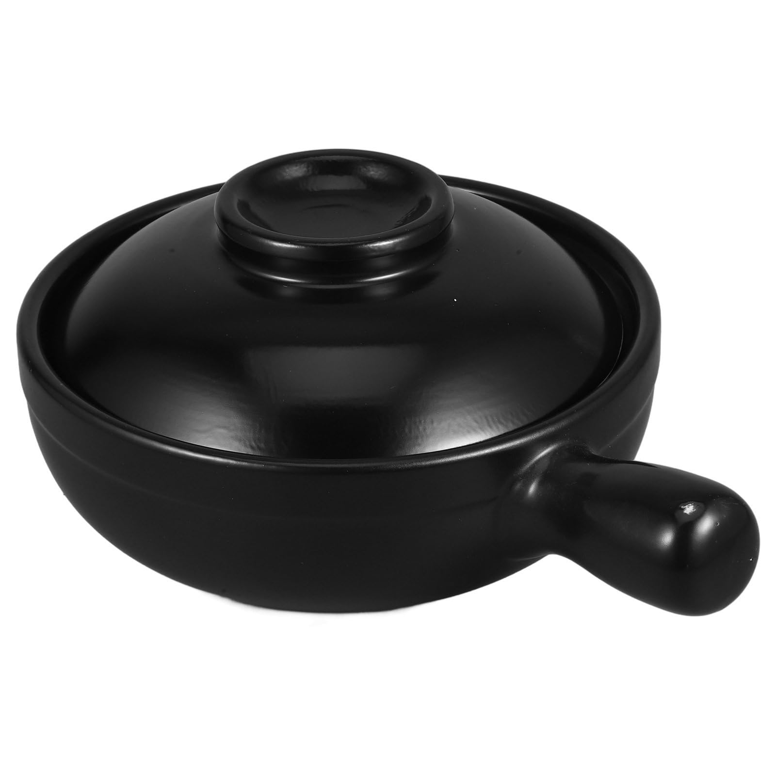 Barro Olla 900ml de Cerámica Negra para Gachas para Arroz