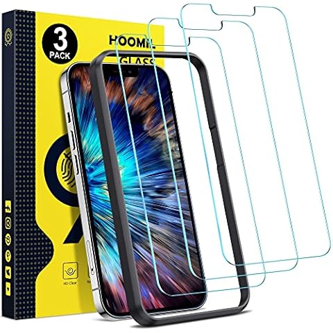 HOOMIL Screen Protector for iPhone 14/iPhone 13/iPhone 13 Pro, 6.1-Inch, Tempered Glass Film, Easy Install, 9H Hardness HD Clear, 3-Pack Cover