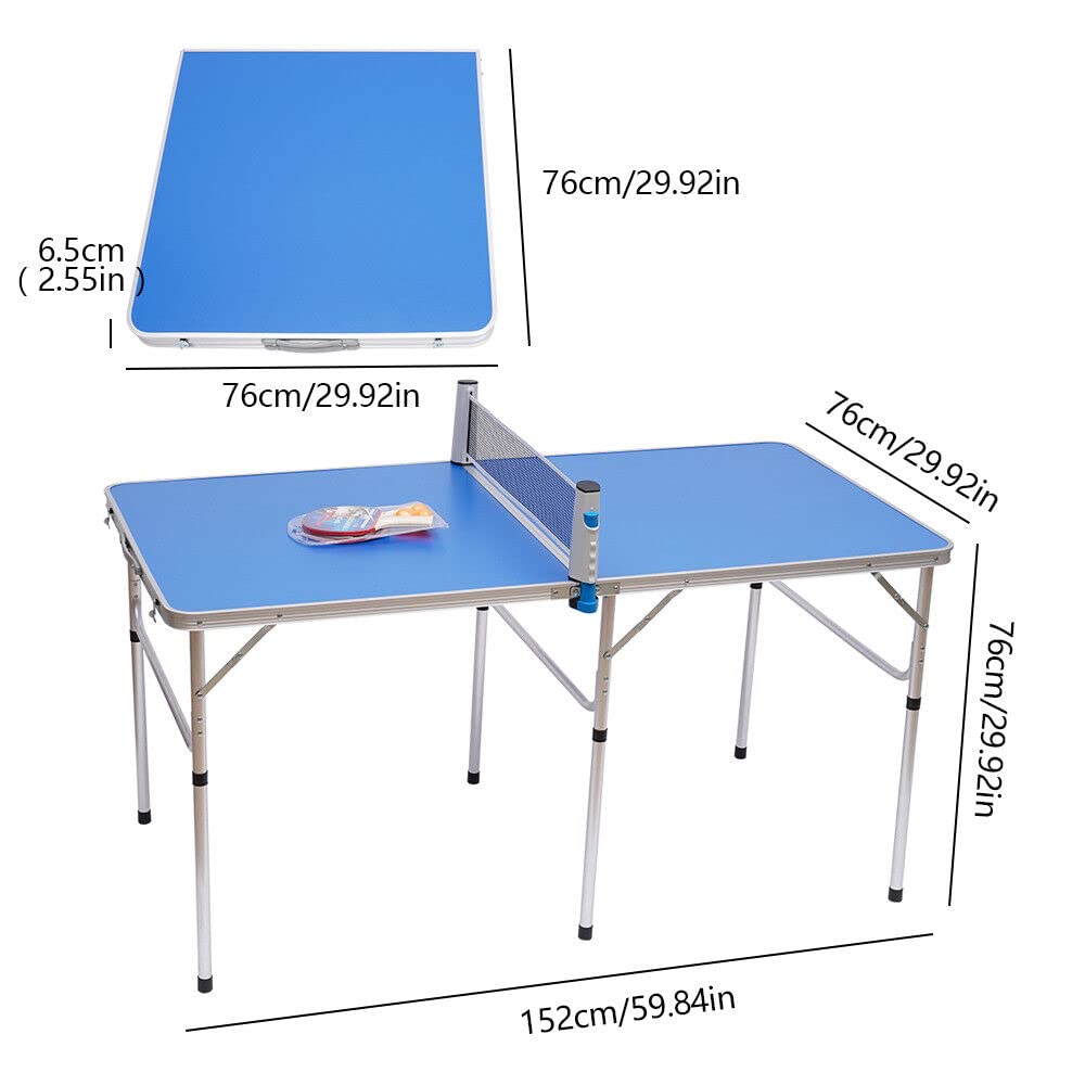Tavolo da ping pong, pieghevole, da ping pong, da ping pong con rete, 2 racchette e 3 palline da ping pong, tavolo da ping pong, tavolo da ping pong, tavolo da ping pong, 152 x 76 x 76 cm