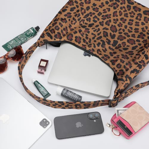 Image of FASTFAIRY Nylon Shoulder Bag - Adjustable Quilted Strap, Structured Slouchy Design with Interior Zip Pocket