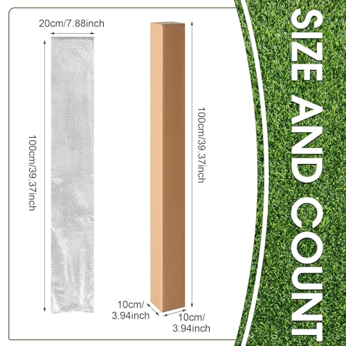 Image of Watersay 15 Pack 4 x 4 x 40 Inch Golf Club Shipping Boxes with 8 x 48 Inch Bubble Protector Tall Corrugated Boxes Cardboard Long Golf Storage Box for Shipping Packaging Moving Mailing Home or Business
