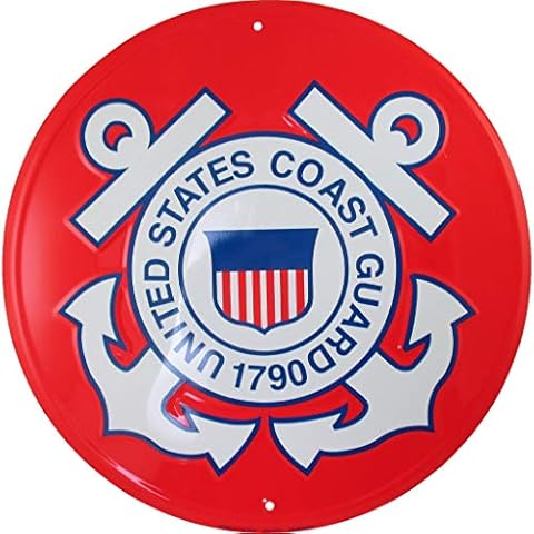 Tags America United States Coast Guard Emblem Metal Sign - USCG Logo, 12 inches Cover