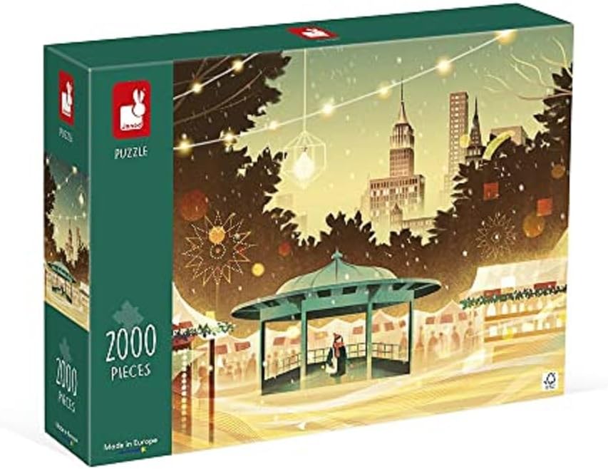 Janod - 2000-Piece Puzzle - One Night in New York City - Suitable for Adults, Teenagers and Children - Made in Europe - Ages 10+ - J02519