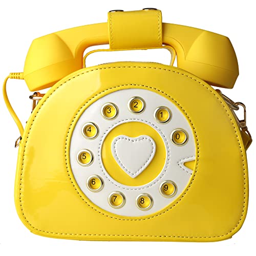 Image of QiMing Retro dial telephone Crossbody Shoulder Bag,Pu Movable microphone Purse for Women