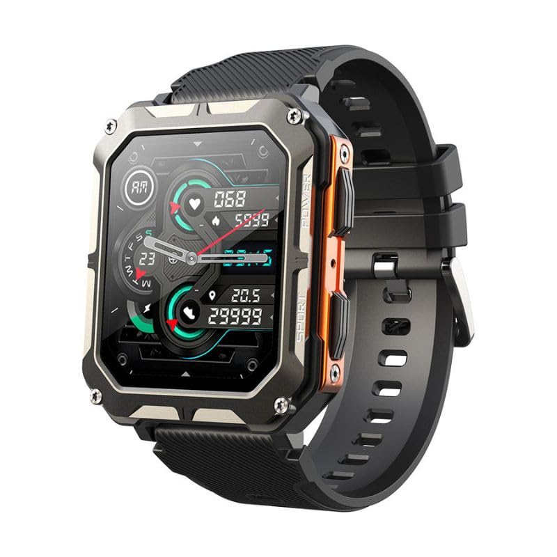 Watchily Militaire MTPRO - Montre Connectée Homme, Militaire, Ultra résistant, SMS, Sport, Santé, Aventure, Autonomie 15 à 50 Jours