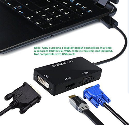 Image of Multi-Function Displayport Dp to HDMI DVI VGA Male to Female 3-in-1 Adapter Converter Cable