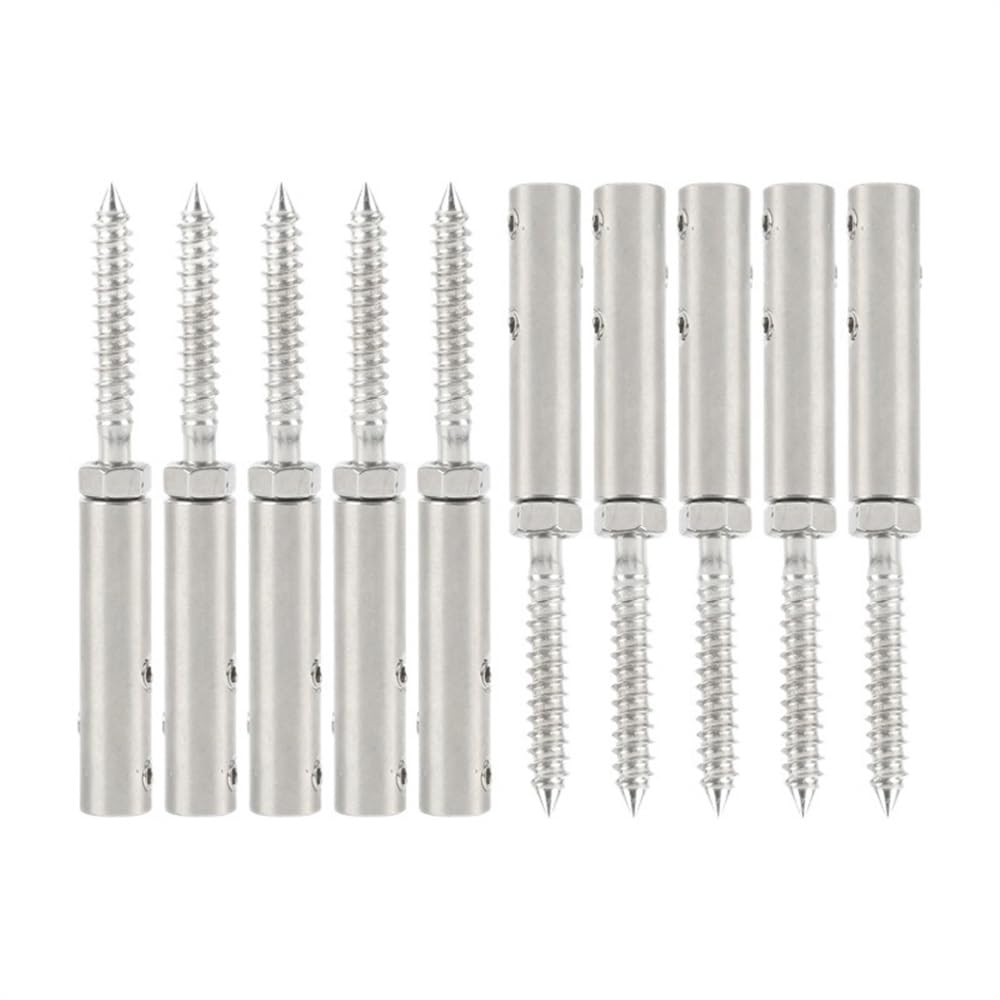 Morsetti per Fune 10 Pz Vite Morsetto Fune Metallica for 8mm Swage Viti di Ritardo con Esagonale Bulloni Fibbia for Ponte della Scala Palo Legno