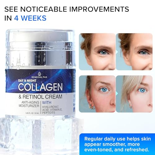 Image of Collagen Face Cream with Retinol & Hyaluronic Acid - Anti Aging Moisturizer for Women & Men, Firming Day & Night Cream for Wrinkles, Hydrating Facial Lotion for All Skin Types
