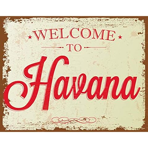 AMELIA SHARPE Metal Sign Welcome to Havana bar Home Wall Decoration Retro Tin Sign 12x8“ Cover