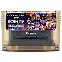 Retrotech 800 In 1 Multi Game Cartridge LED Version For SNES Super Nintendo Game Console - Includes Retrotech Printed Instructions