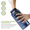 Half Gallon Water Bottle With Straw, 2l Water Bottle Motivational Water Bottle 64 Oz Water Bottle With Time Marker, Wide Mouth Water Jug for Sports Water Bottle BPA Free Leakproof, Blue Water Bottles