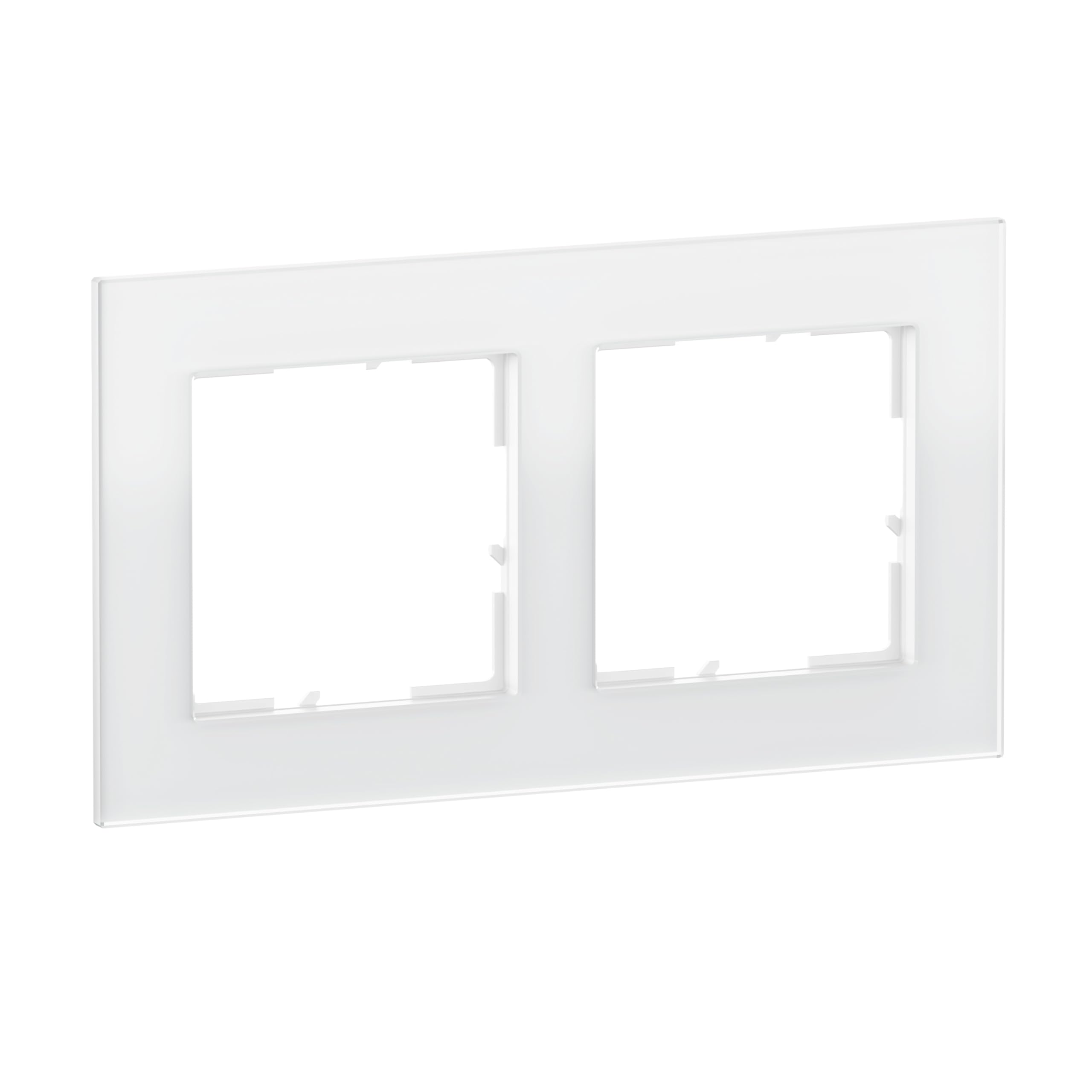 Cadre double Legrand Seano Natura en verre blanc véritable au design haut de gamme