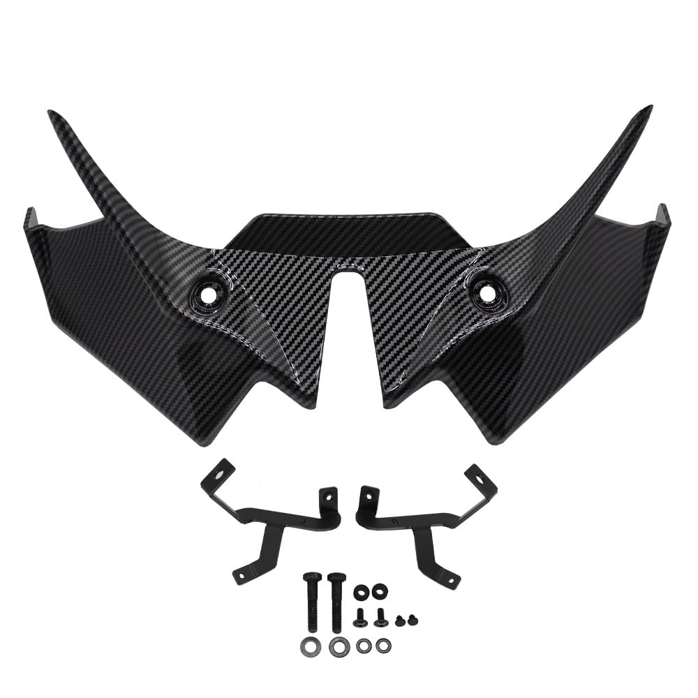 Spoiler anteriore per moto con alettone Alettoni e deflettori per carenatura moto Per Kawasaki Z650 Z 650 z650 2021 2022 2023 2024 Copertura aerodinamica con alettone (motivo in fibra di carbonio)