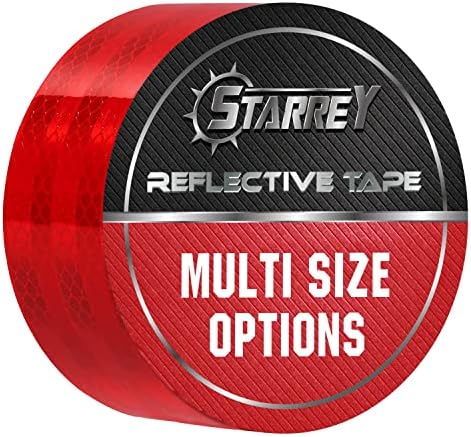 Reflective Tape 1 inch Wide 15 FT Long DOT-C2 High Intensity Red - 1 inch Trailer Reflector Safety Conspicuity Tape for Vehicles Trucks Bikes Cargos Helmets