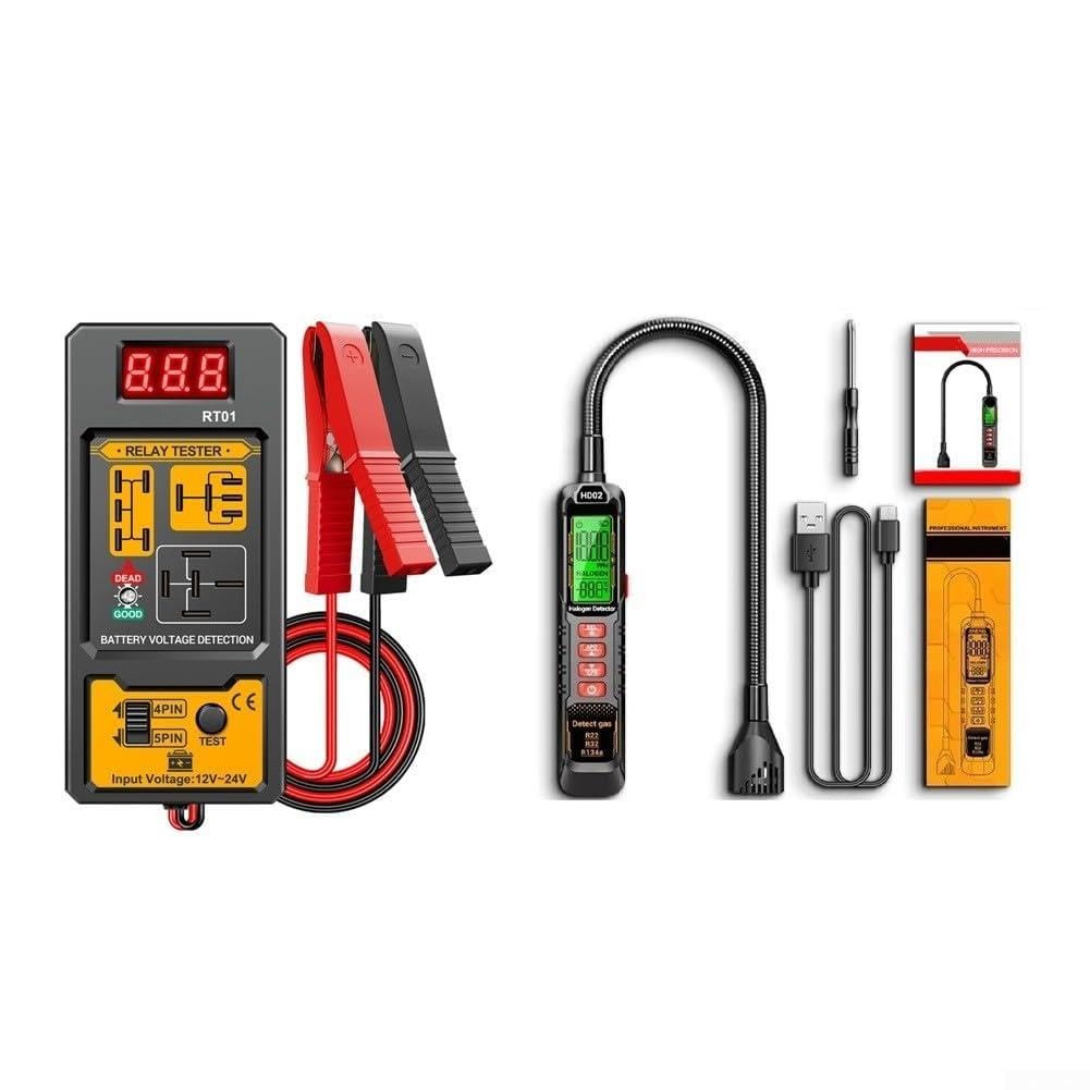 Detector de fugas HD01 para R22/R32/R134a, medidor digital de fugas 0 – 1000 PPM con circuito flexible y alarma, detector halógeno para sistemas de aire acondicionado de coche y sistemas HVAC (RT01