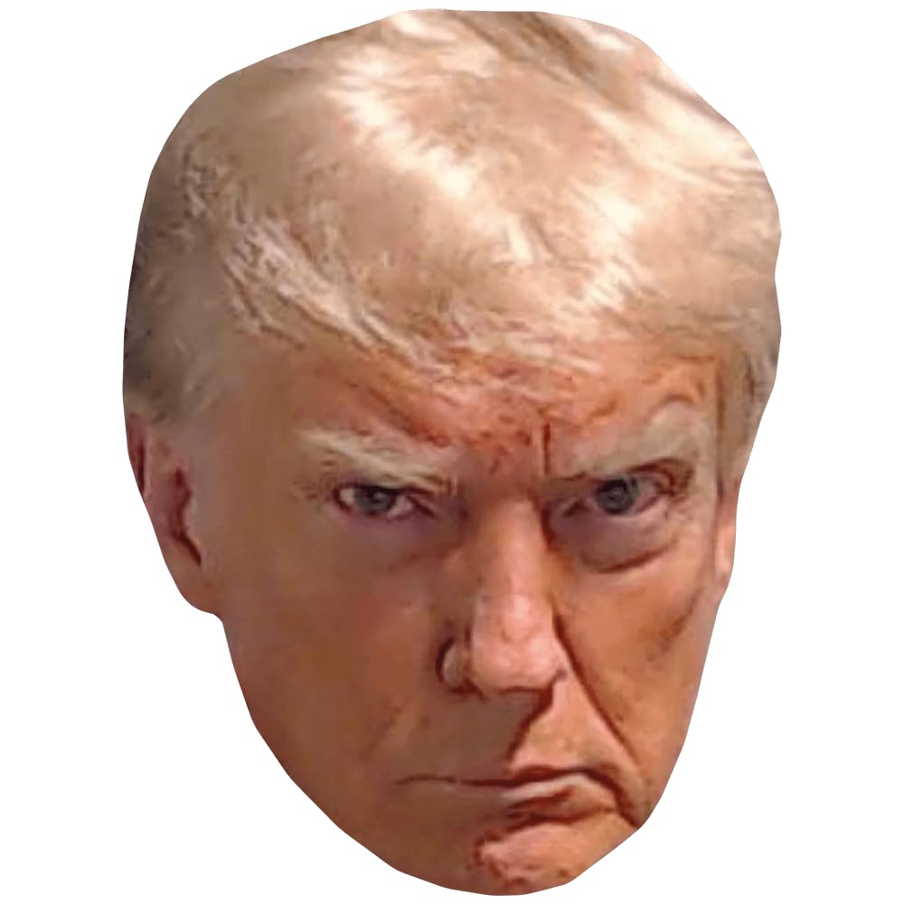 Donald Trump (Mug Shot) Celebrity Mask, Flat Card Face, Fancy Dress Mask