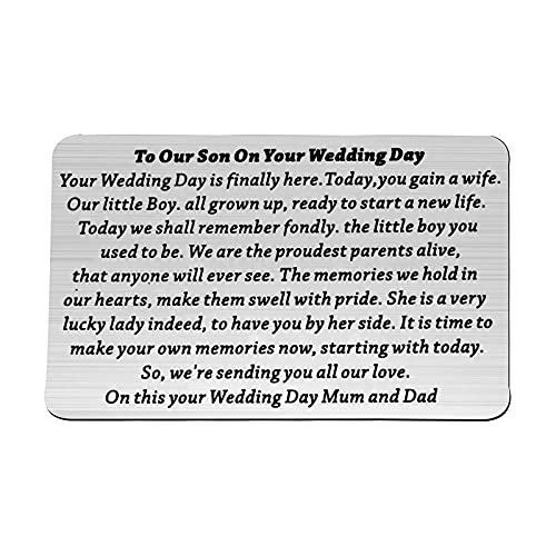 WSNANG Son Wedding Wallet Card from Mom & Dad