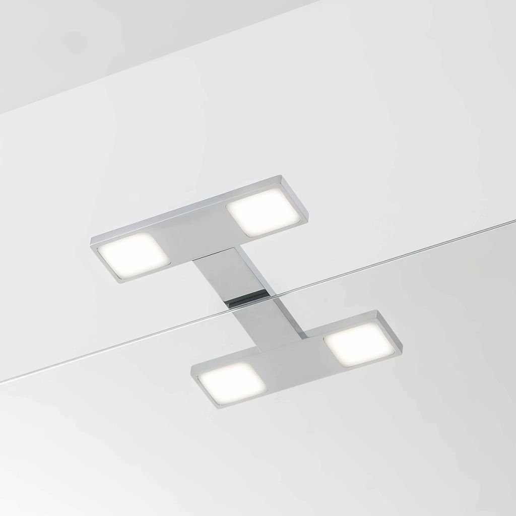 Tiger LED Badezimmerleuchte Kronos, Lampe zur Montage auf Spiegel oder Spiegelschrank, Metall, Chrom, 17.5 x 13 x 3.9 cm, 4000K ( Neutralweiß ), IP44