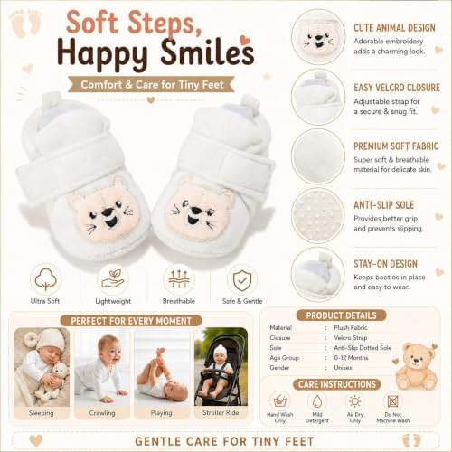Image of Star Fish Baby Boys & Girls 3 TO 12 Months Skin Friendly Comfortable & Breathable Booties