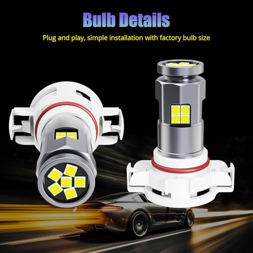 Image of 5202 PS19W LED Fog Light Bulbs 6000K White, 2-Pack