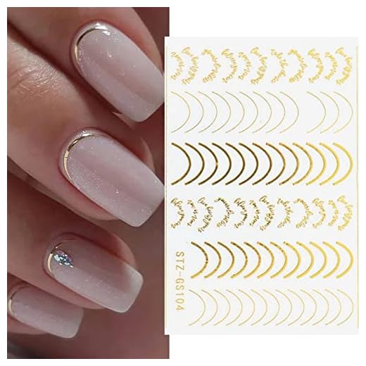 3D Lines Nail Stickers Rose Gold Metal Nail Art Decals 8 Sheets Stripe Lines Letters French Tips Self-Adhesive Nail Decals Curve Nail Art Sliders Nail Supplies for Women Manicure DIY Decorations