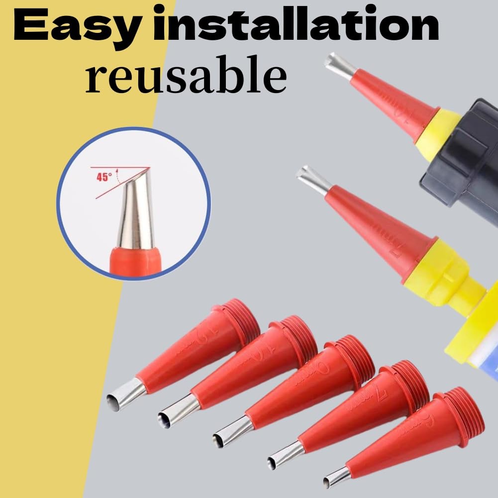 Set 19 Ugelli Per Calafataggio - Acciaio Inox, Per Sigillanti E Silicone, Con Gomiti E Manicotti - Foto 6