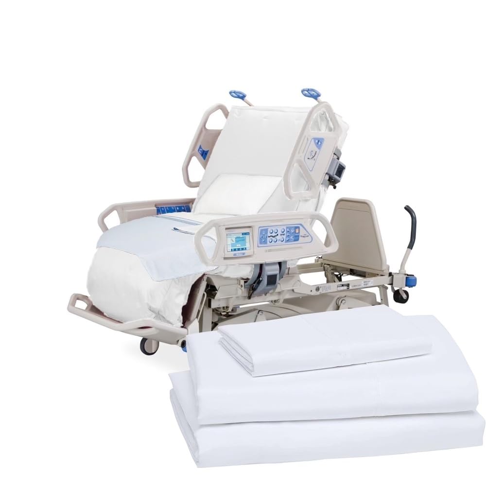 2 Pack 3 Piece Hospital Bed Sheets Set, Fitted, Flat and Pilow Case Hill-ROM Air Mattresses Compatible 1 Fitted Sheet 36x84x9, 1 Flat Sheet, 1 Pilow Case