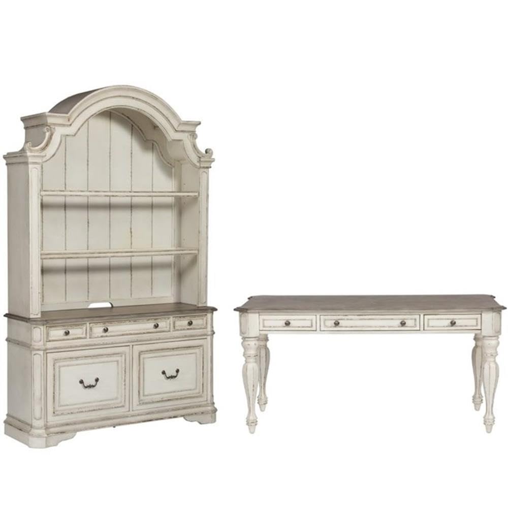 Liberty Furniture Magnolia Manor 3 Piece Desk, Credenza & Hutch Set
