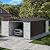 Sunjoy Outdoor Storage Shed 10 x 20 ft. Carport, Patio Metal Utility Large Storage Shed Garage with 2 Doors and 4 Vents, for Car, Truck, Bike, Garbage Can, Tool, Lawnmower, Light Grey