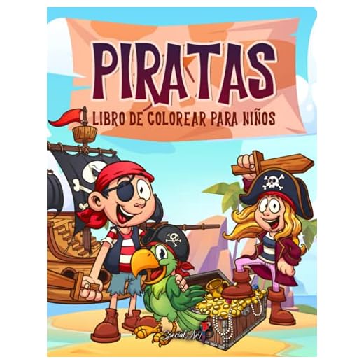 Piratas - Libro de Colorear para Niños: Más de 50 páginas para colorear con Piratas aventureros y valientes para Niños de 4 a 8 años. (Regalos para niños, Gran Formato)