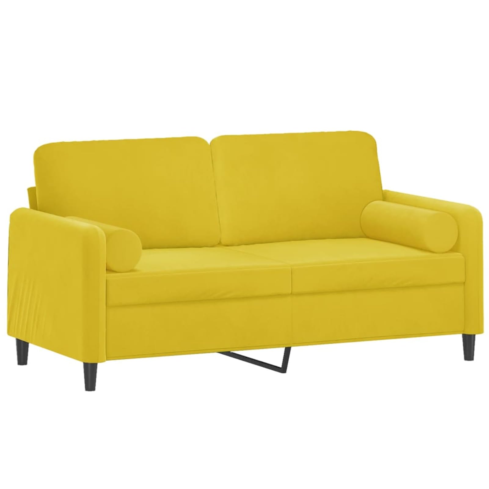 Gecheer Sofás de salón,Sofá Chaise Longue Moderno,Sofás cheslong,Silla Sillón de Asiento - Sofá de 2 plazas con Cojines Terciopelo Amarillo 140 cm