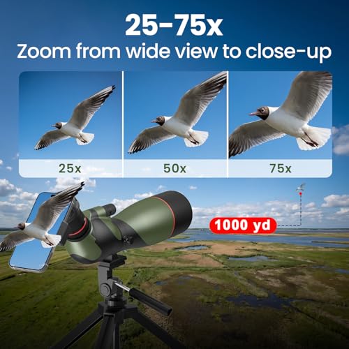 Image of Gosky FalconPro Elite 25-75x85 Spotting Scope for Target Shooting