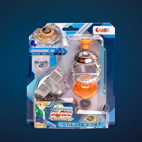 CRAZE Blade Starter Set Series 2 Rhinok Battle Spinning Top with Launcher for Kids - Multi-Colour - Image 2