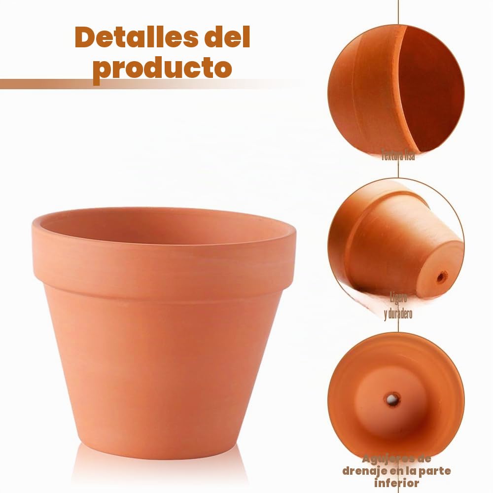 Pack de 24 Macetas de Terracota de 5 x 5,5 cm, Pequeñas Macetas de Barro, Mini Macetas de Barro de Terracota con Agujero de Drenaje, para Plantas para el Hogar y la Oficina