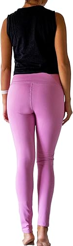 Miniatura 3 de Leggings de cintura alta para mujer, cómodos y elegantes pantalones de yoga con tela que absorbe la humedad (talla única, mediana y grande, morado),